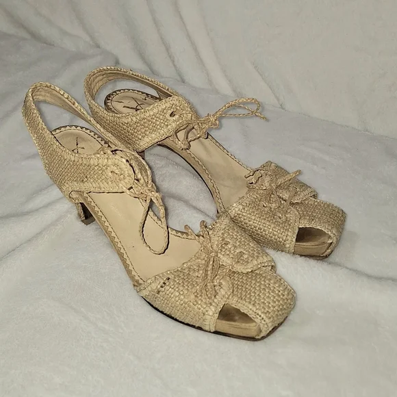 Vintage YSL Raffia Heels - Picture 1 of 12